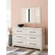 Lawroy Light Natural 6 Drawer Dresser and Rectangular Mirror