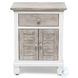 Island Haven Dapple Grey and Blanc 1 Drawer and 2 Door Nightstand with USB Charging