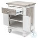 Island Haven Dapple Grey and Blanc 1 Drawer and 2 Door Nightstand with USB Charging