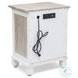 Island Haven Dapple Grey and Blanc 1 Drawer and 2 Door Nightstand with USB Charging