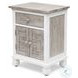 Island Haven Dapple Grey and Blanc 1 Drawer and 2 Door Nightstand with USB Charging