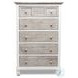 Island Haven Dapple Grey and Blanc 5 Drawer Chest