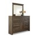 Juararo Dark Brown 6 Drawer Dresser and Rectangular Mirror