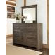 Juararo Dark Brown 6 Drawer Dresser and Rectangular Mirror
