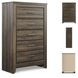 Juararo Dark Brown Five Drawer Chest