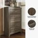 Juararo Dark Brown Five Drawer Chest