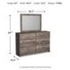 Ralinksi Gray 6 Drawer Dresser and Rectangular Mirror