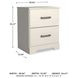 Stelsie White 2 Drawer Nightstand