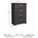 Belachime Black 4 Drawers Chest