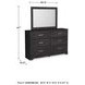 Belachime Charcoal 6 Drawer Dresser and Rectangular Mirror