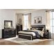Shoralli Black 6 Drawer Dresser with LED