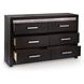 Shoralli Black 6 Drawer Dresser with LED