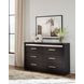 Shoralli Black 6 Drawer Dresser with LED