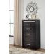 Shoralli Black 5 Drawer Chest with LED