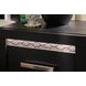 Shoralli Black 2 Drawer Nightstand with USB Charging and LED