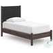 Cadmori Brown Twin Upholstered Panel Platform Bed
