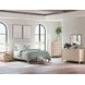 Cadmori Champagne and White 6 Drawer Marble Top Dresser and Rectangular Mirror