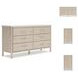 Cadmori Tan And White 6 Drawer Dresser