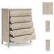Cadmori Tan And White 5 Drawer Wide Chest