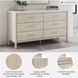 Cadmori Champagne and White 6 Drawer Marble Top Dresser and Rectangular Mirror