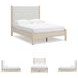 Cadmori Tan And White Full Upholstered Panel Bed