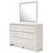 Altyra White 6 Drawer Dresser and Rectangular Mirror