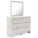 Altyra White and Gray Upholstered Storage Panel Bedroom Set with LED