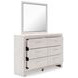 Altyra White and Gray Upholstered Storage Panel Bedroom Set with LED
