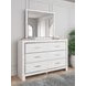 Altyra White 6 Drawer Dresser and Rectangular Mirror