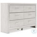 Altyra White and Gray Upholstered Storage Panel Bedroom Set with LED
