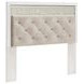 Altyra White and Gray Queen Upholstered Panel Headboard with LED