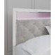 Altyra White and Gray King or California King Upholstered Panel Headboard with LED