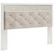 Altyra White and Gray King or California King Upholstered Panel Headboard with LED