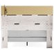 Altyra White and Gray Queen Upholstered Bookcase Panel Bed with LED