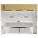Altyra White and Gray Queen Upholstered Bookcase Storage Bed with LED