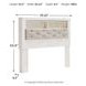 Altyra White and Gray Queen Upholstered Panel Bookcase Headboard with LED