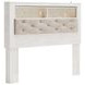 Altyra White and Gray Queen Upholstered Panel Bookcase Headboard with LED