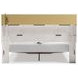 Altyra White and Gray King Upholstered Bookcase Storage Bed with LED