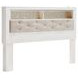 Altyra White and Gray King Upholstered Panel Bookcase Headboard with LED