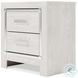 Altyra White and Gray Upholstered Storage Panel Bedroom Set with LED