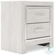 Altyra White and Gray Upholstered Storage Panel Bedroom Set with LED