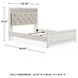 Altyra White Queen Upholstered Panel Bed