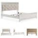 Altyra White King Upholstered Panel Bed