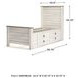 Willowton Whitewash Twin Single Side Under Bed Storage Panel Bed