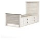 Willowton Whitewash Twin Single Side Under Bed Storage Panel Bed