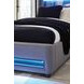Wronske Gray Twin Upholstered Panel Bed with LED
