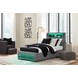Wronske Gray Twin Upholstered Panel Bed with LED