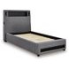Wronske Gray Twin Upholstered Panel Bed with LED