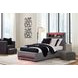 Wronske Gray Twin Upholstered Panel Bed with LED