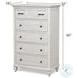 Bay Harbor Distressed White 5 Drawer Chest